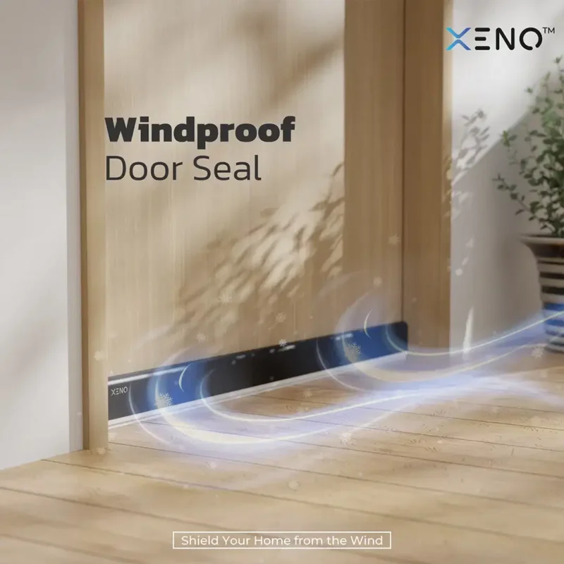 Xeno door bottom seal blocking strong winds and maintaining indoor comfort.