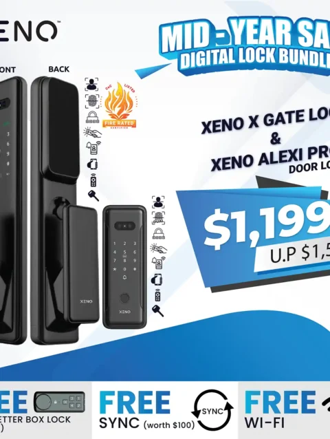 Xeno Alexi Pro Digital Door Lock and Xeno Gate lock bundle promo