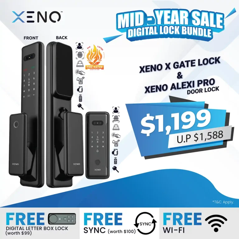 Xeno Alexi Pro Digital Door Lock and Xeno Gate lock bundle promo