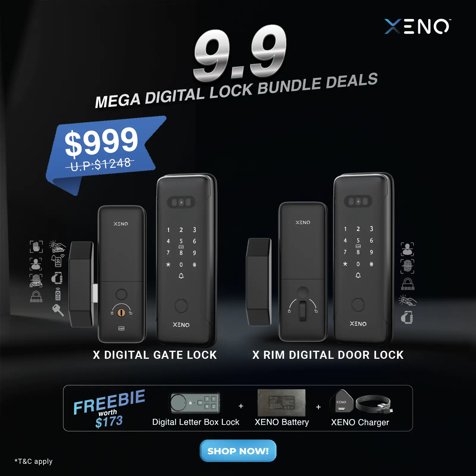 9.9 digital lock bundle Door and Gate digital lock