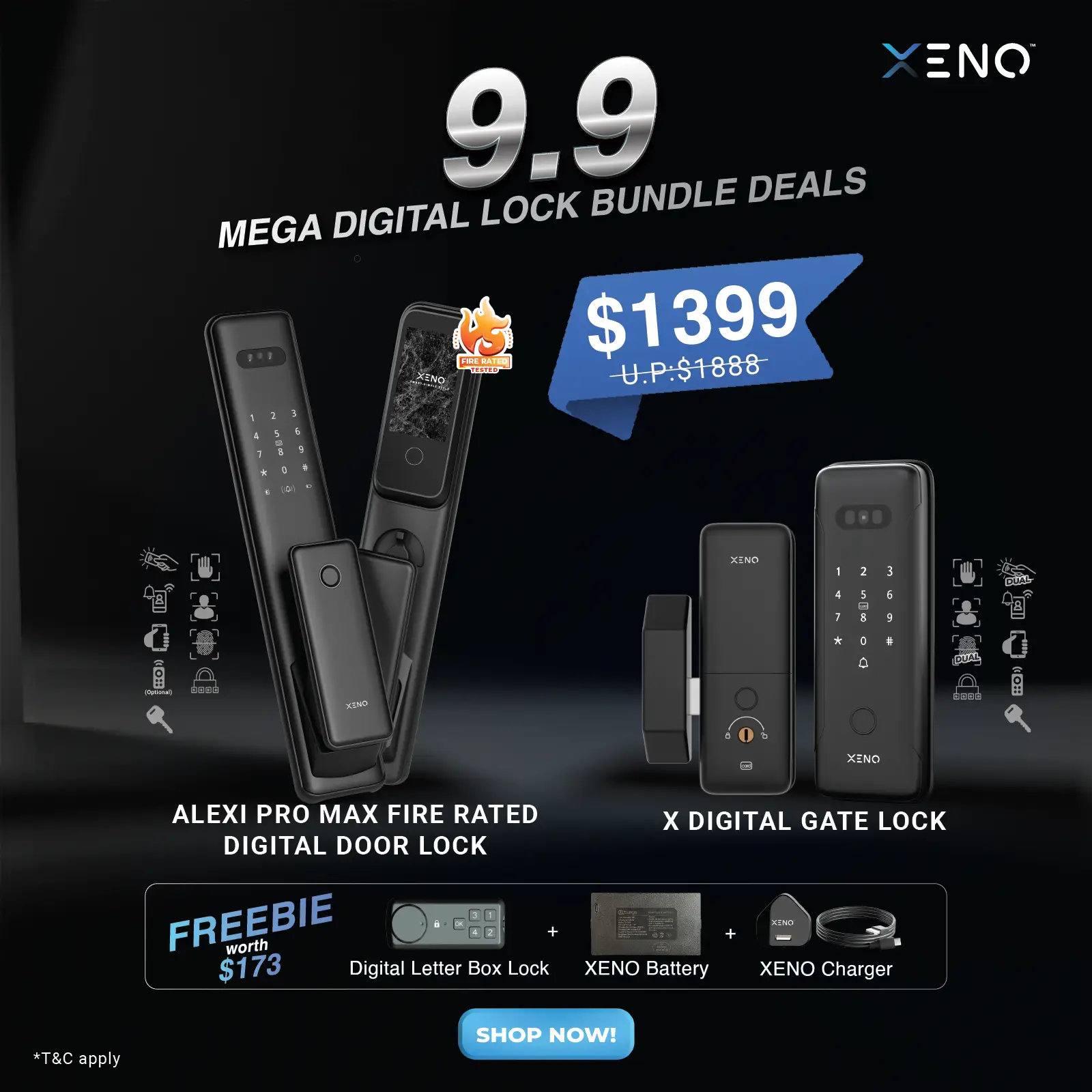 9.9 digital lock bundle door digital and Gate digital lock